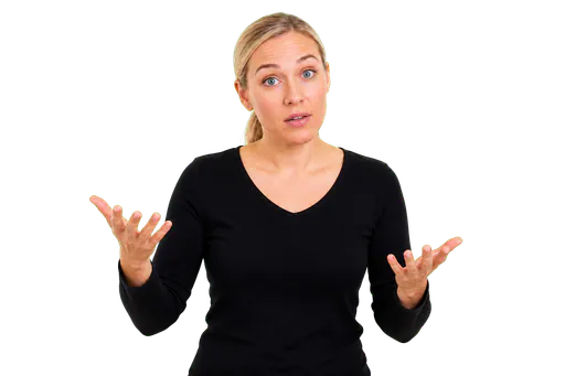 ASL signer balancing a question face with a natural emotional expression