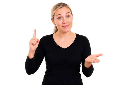 ASL signer using raised eyebrows for the if part of a sentence