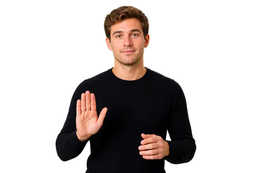ASL signer showing that some job signs do not use the PERSON ending