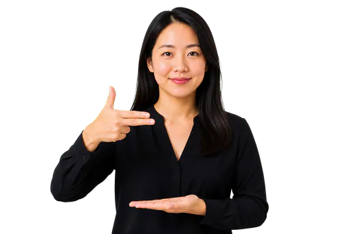 ASL signer showing a sideways CL:3 vehicle classifier