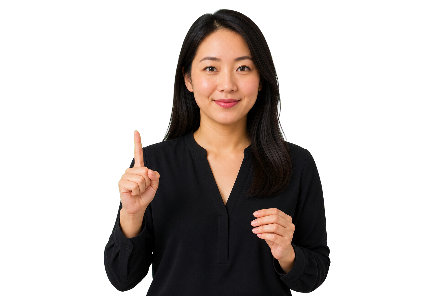 ASL signer showing CL:1 as a beginner classifier foundation