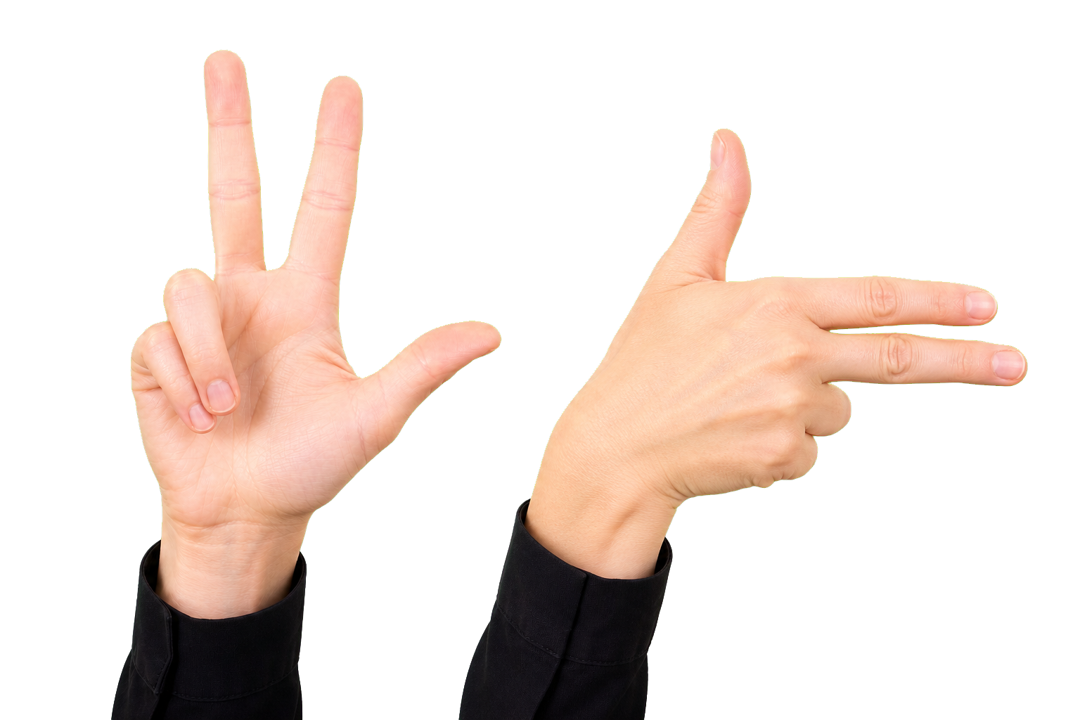 Reference image comparing ASL number 3 and sideways CL:3 vehicle orientation