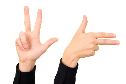 Reference image comparing ASL number 3 and sideways CL:3 vehicle orientation