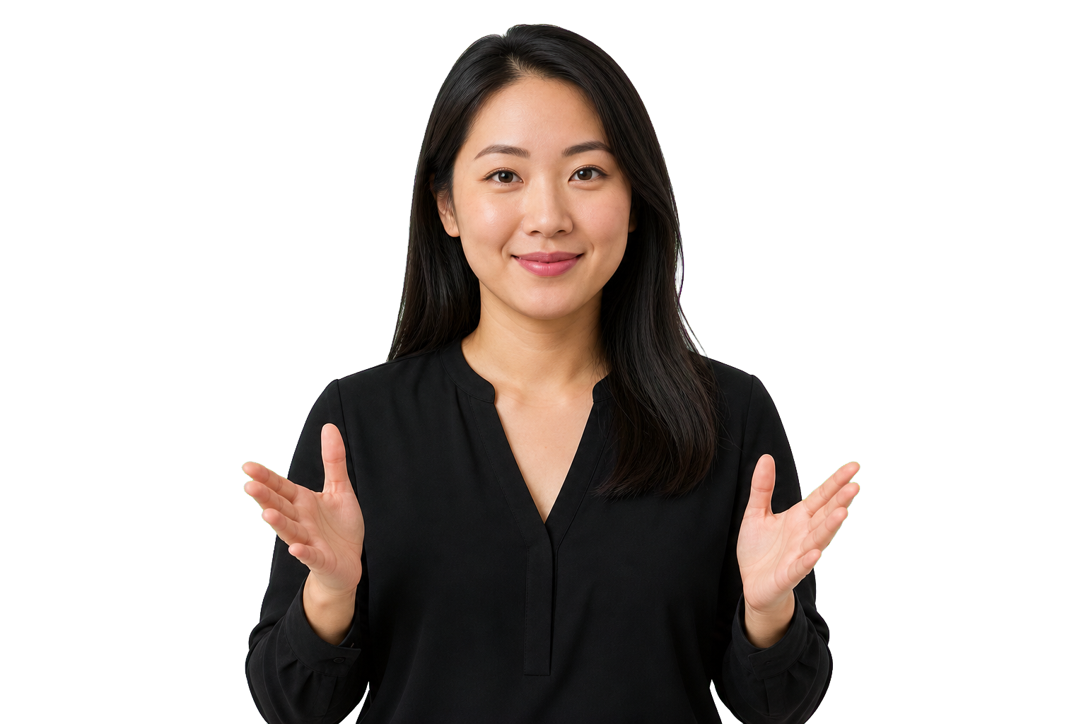 ASL signer ready to teach classifiers with clear face and hands