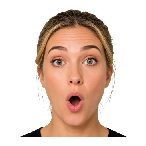Close-up of an ASL signer using a sudden POW mouth for impact or surprise