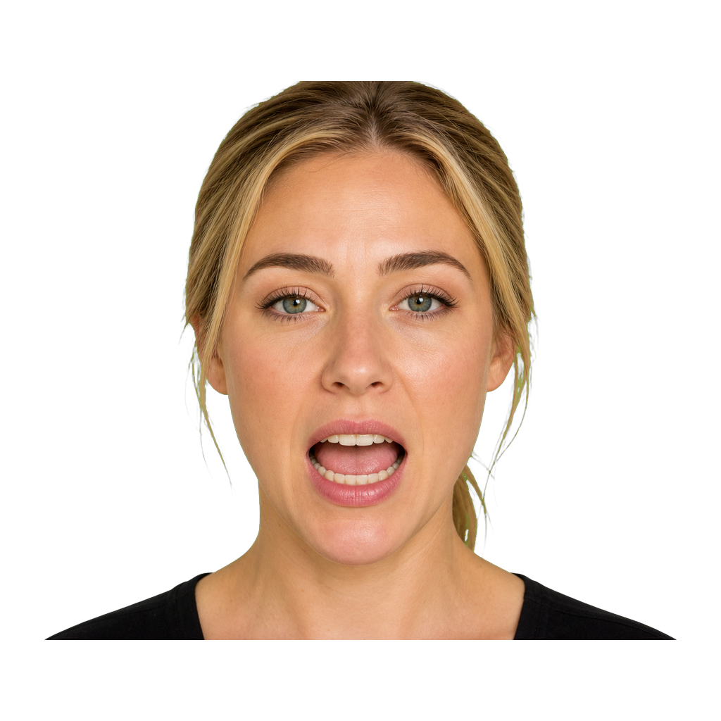 Close-up of an ASL signer showing repeated STA-STA mouth movement for long effort