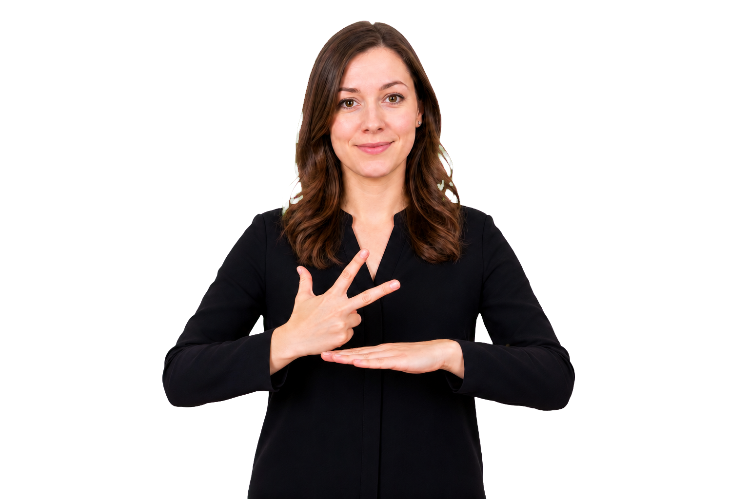 ASL signer blending a number handshape into a time sign for pluralization